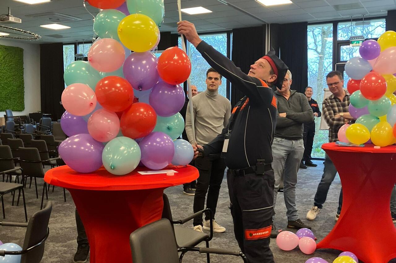 Toren van ballonnen tijdens workshop leiderschap - vakmanschapsdagen Zeeland