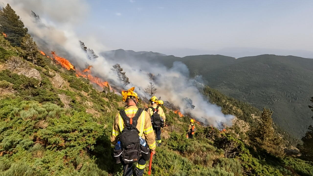 Natuurbrand in pyreneeen Spanje aan